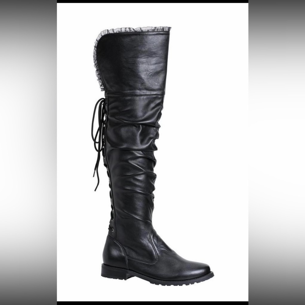 Halloween Accessories - Black Over-the-Knee Pirates Boots